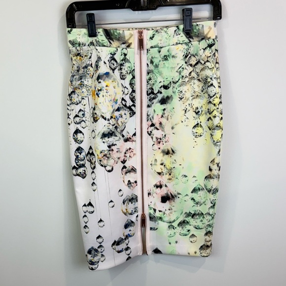 Ted Baker crystal droplet print pencil Skirt size 4 US - Picture 2 of 12